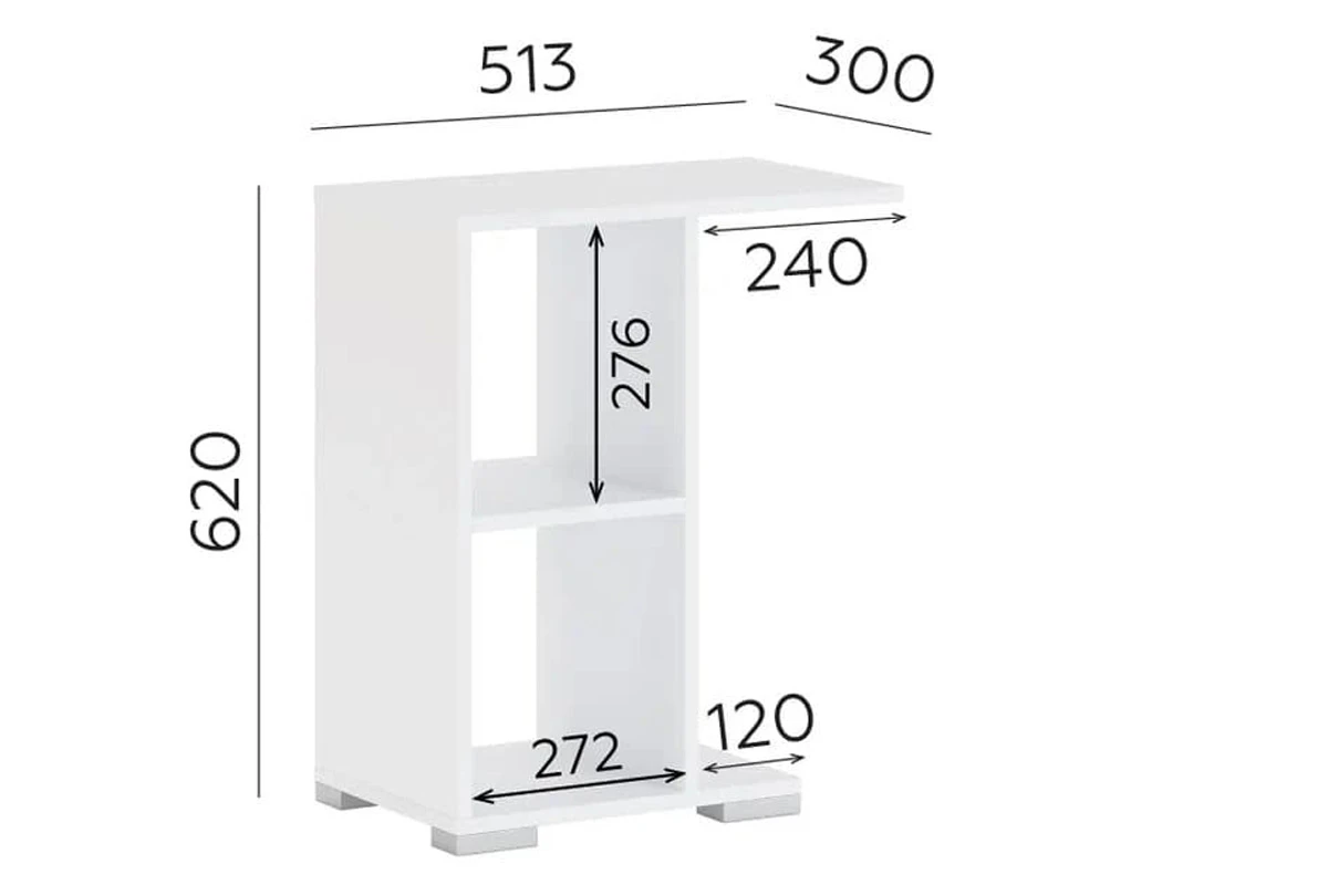Столик прикроватный-1 Лайт (Белый) — Мебель-центр Озерцо