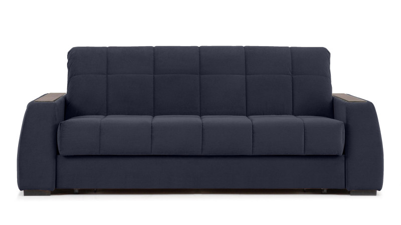 Диван - кровать Domo Pro с полками цвета венге, стежка квадрат, ткань Casanova Scandy 160x216 — в мебель-центре Озерцо
