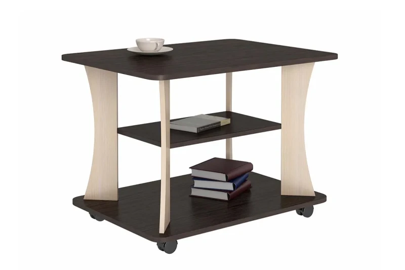 Стол журнальный П+51-21 (Венге Цаво/Дуб Молочный) — Мебель-центр Озерцо