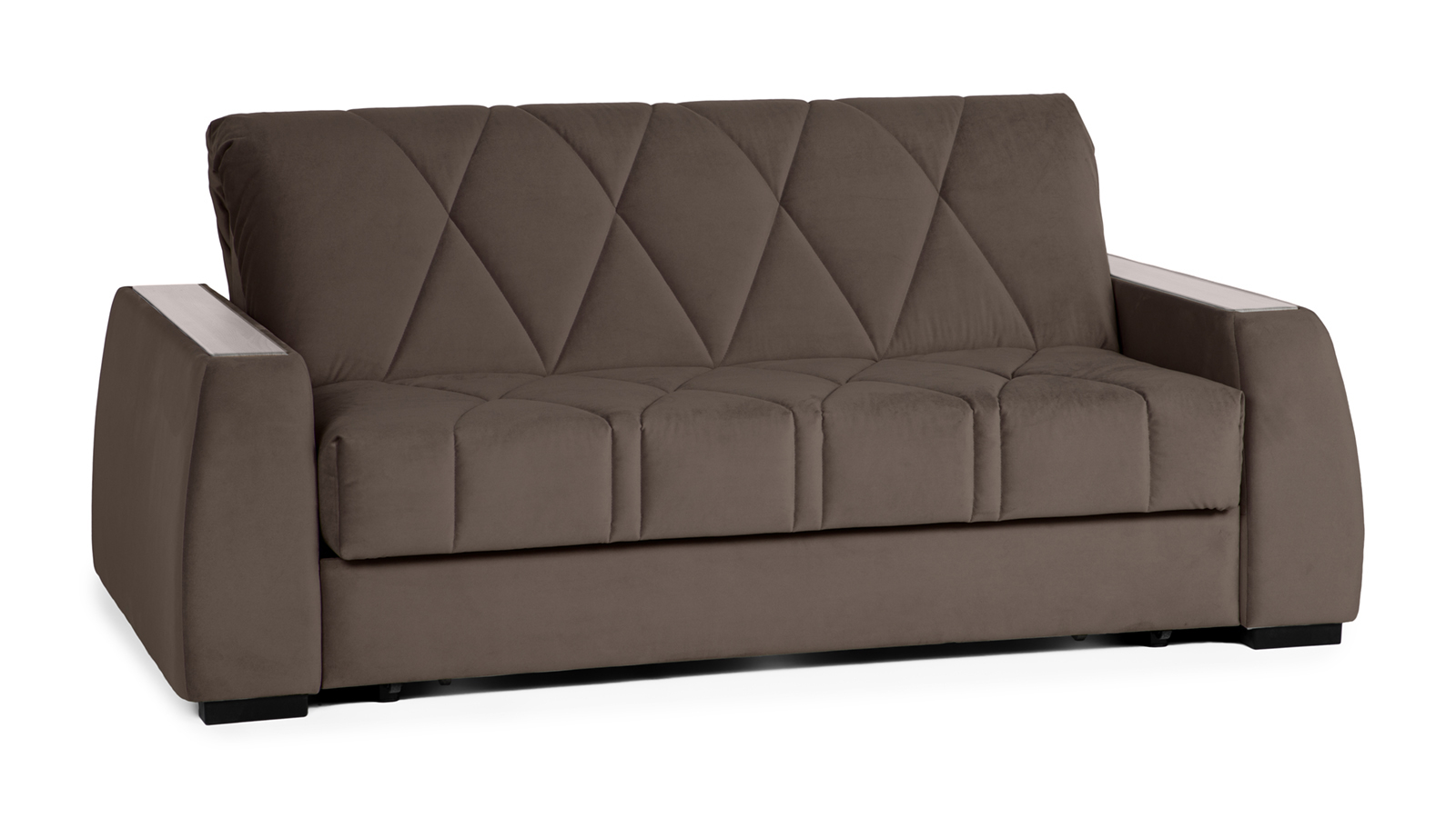 Диван - кровать Domo Pro с накладкой цвета ясень, стежка ромб, ткань Sky Velvet 02 180x216 — в мебель-центре Озерцо
