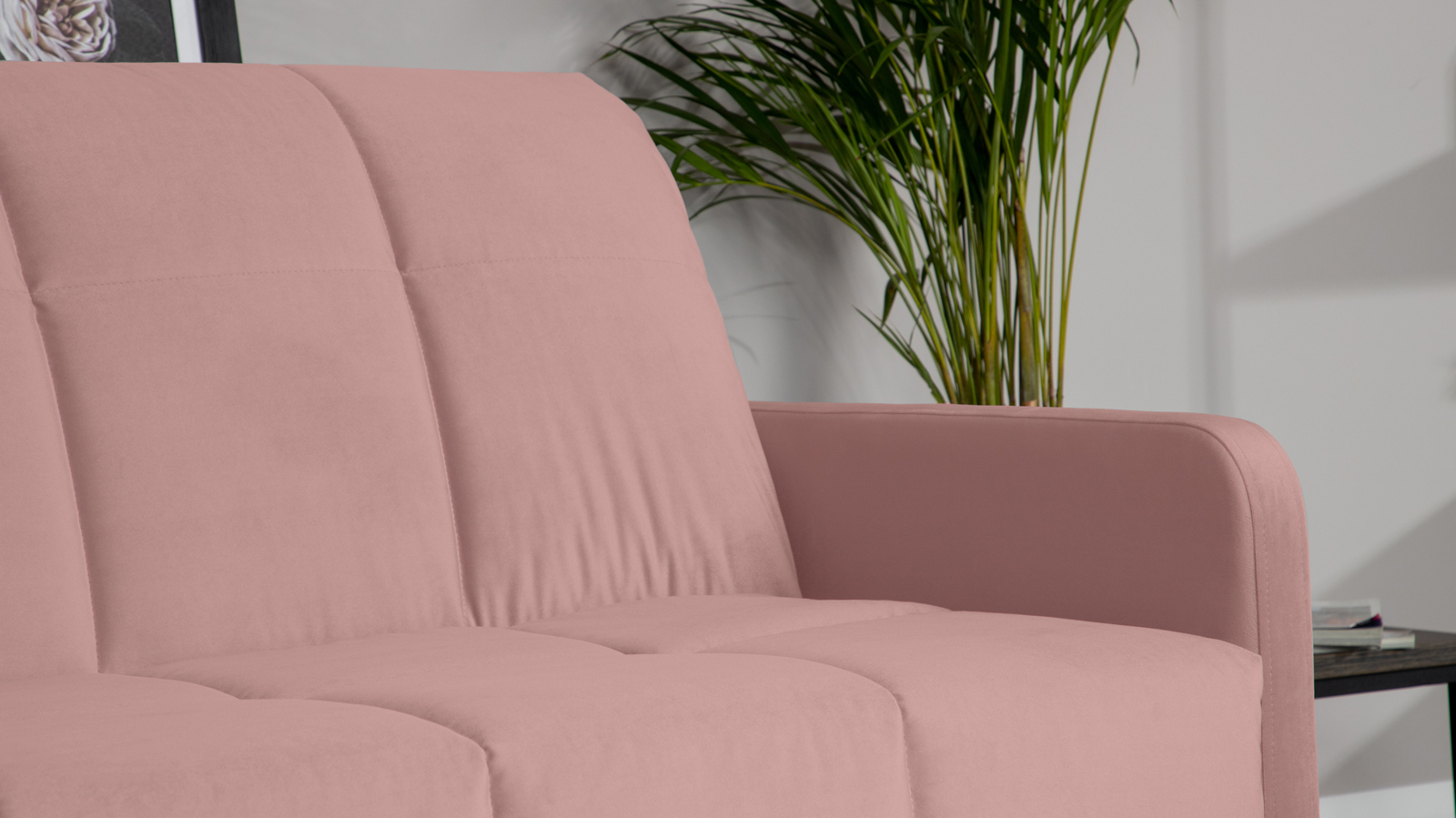 Диван - кровать Domo Pro с узкими подлокотниками, стежка квадрат, ткань Sky Velvet 01 160x216 — в мебель-центре Озерцо