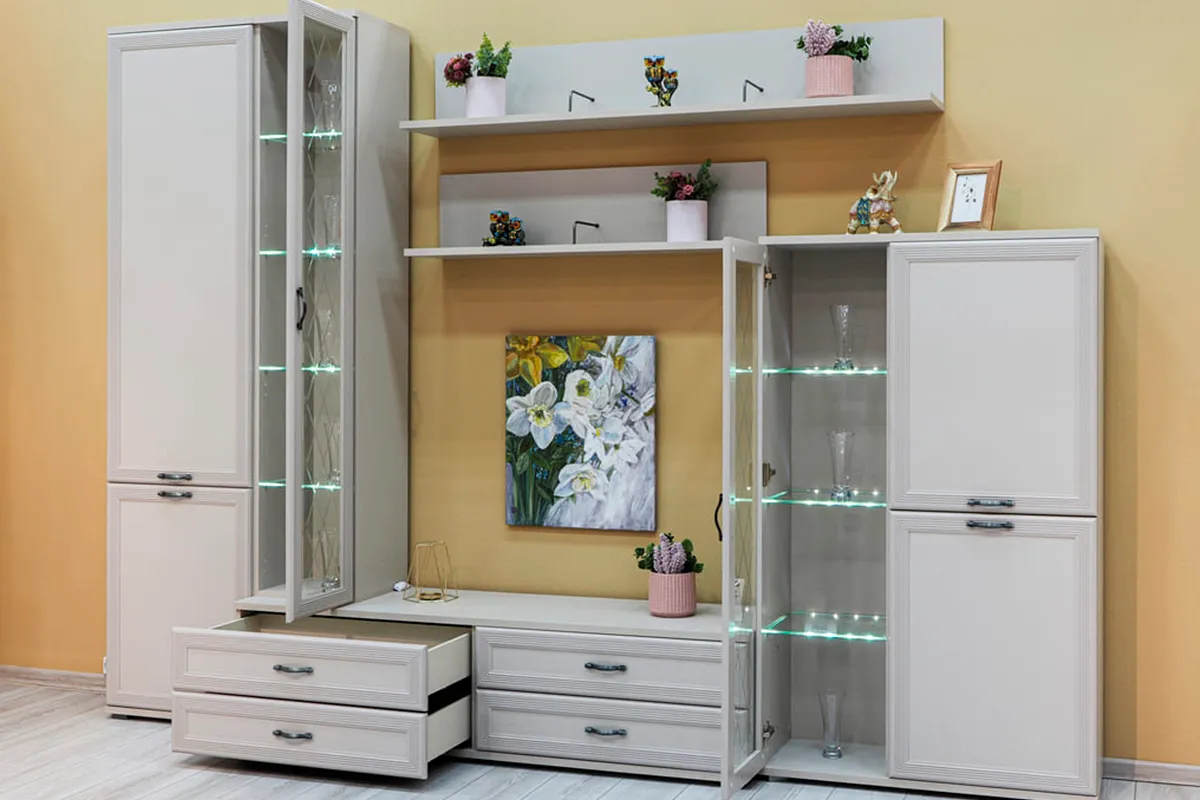 Полка ПЛ-1001-СК (Серый Кашемир) — Мебель-центр Озерцо