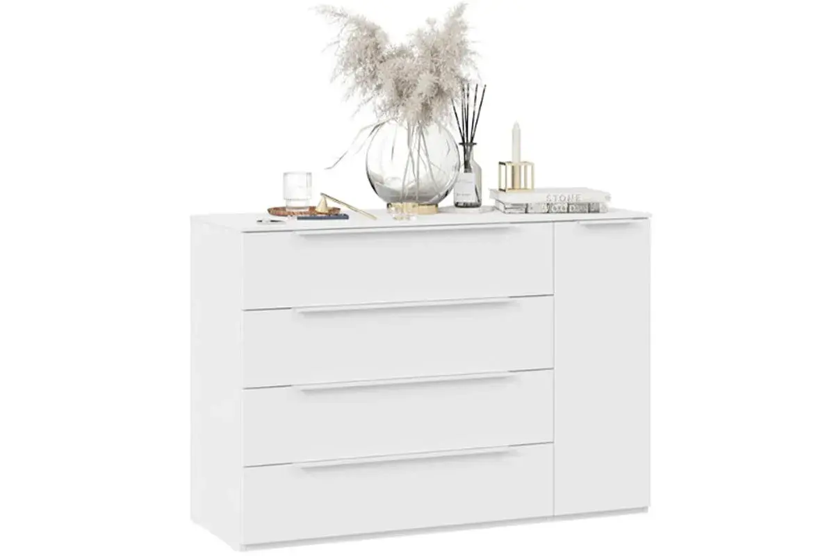Комод комбинированный Порто ТД-393.04.02 (Белый жемчуг/Белый софт) — Мебель-центр Озерцо