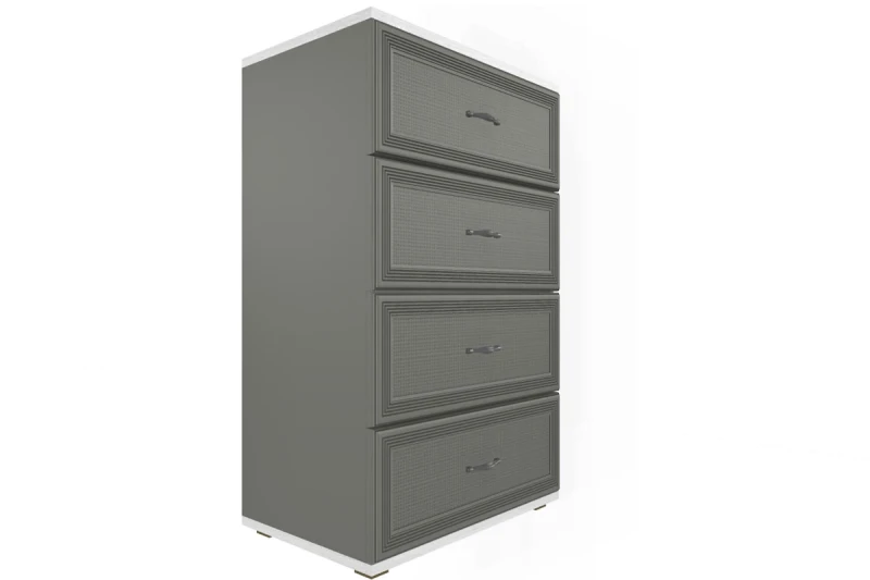 Комод Карина КМ-1012-СЯ-СО (Снежный Ясень/Серый Оникс) — Мебель-центр Озерцо