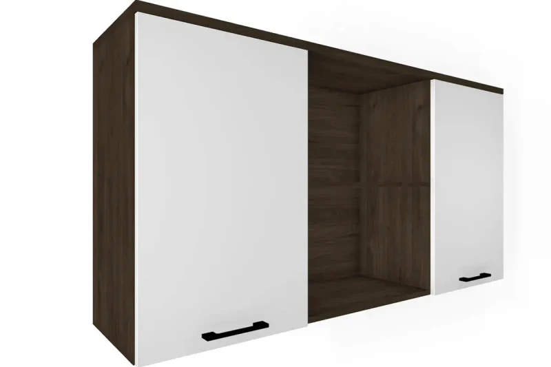 Антресоль АН-5013-ГТ-БГ (Гикори Джексон Темный/Белый Бриллиант Глянцевый) в мебель-центре Озерцо