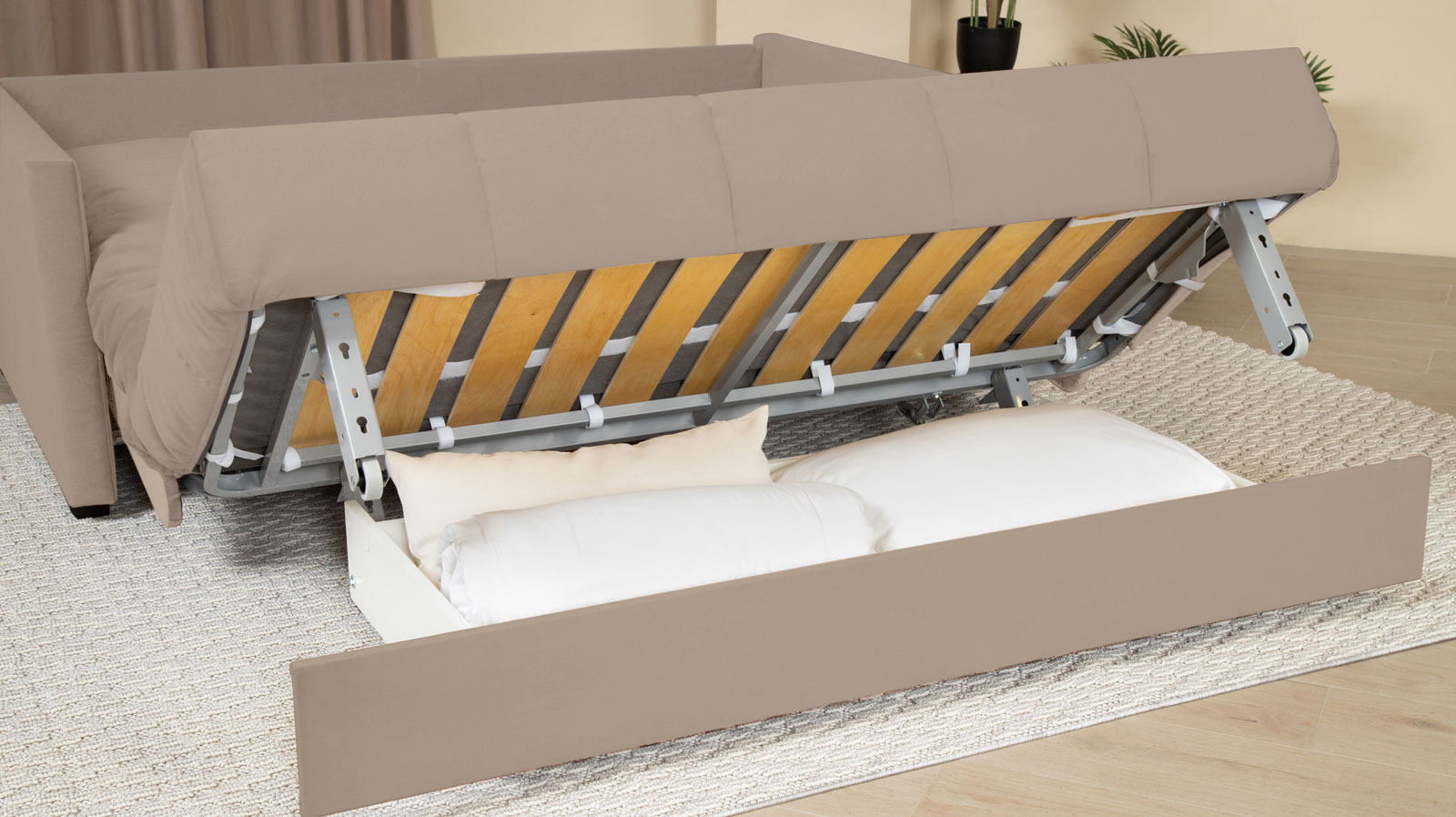 Диван CARINA Nova Sky velvet 03 с коробом для белья 160x205 — купить в Озерце