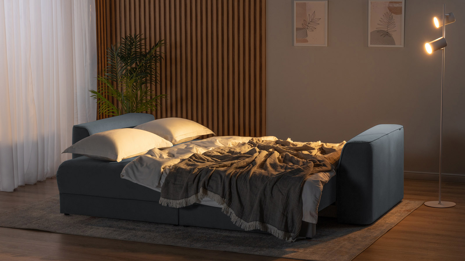 Диван -кровать Monako New, Тк. Sky Velvet 18 113x256 — купить в Озерце