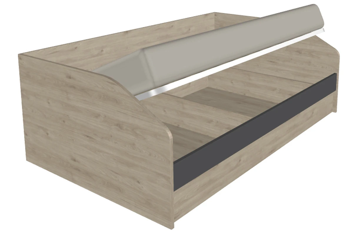 Кровать КР-119-ГС-АМ 120х200 (Гикори Джексон Светлый/Антрацит Матовый) - купить в Озерце