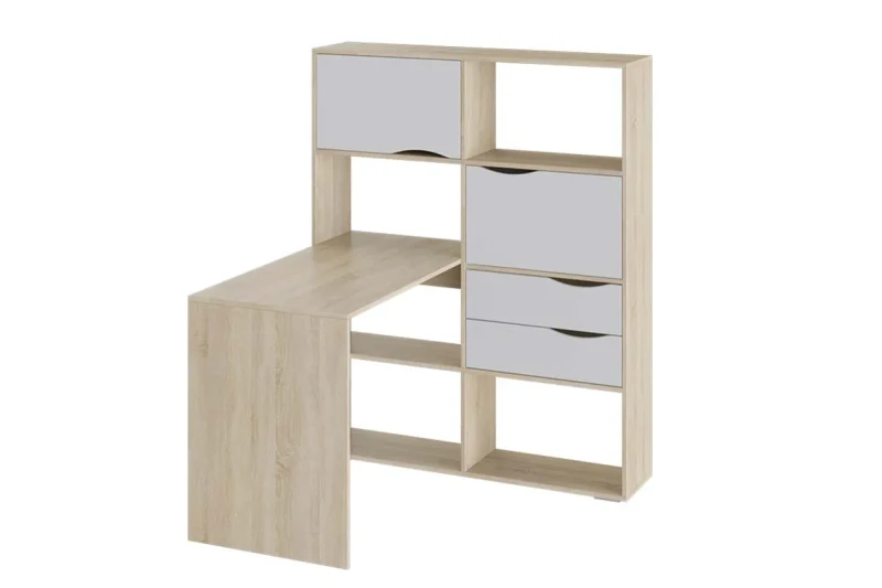 Стол письменный тип 7 (Дуб Сонома/Белый ясень) — Мебель-центр Озерцо