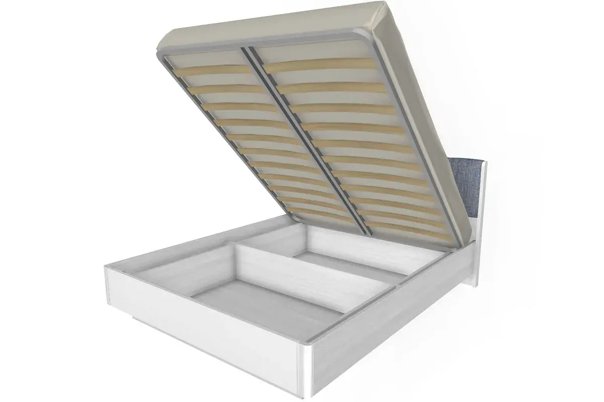 Кровать КР-4013-СЯ-БГ (Снежный Ясень/Белый Бриллиант Глянцевый) - купить в Озерце