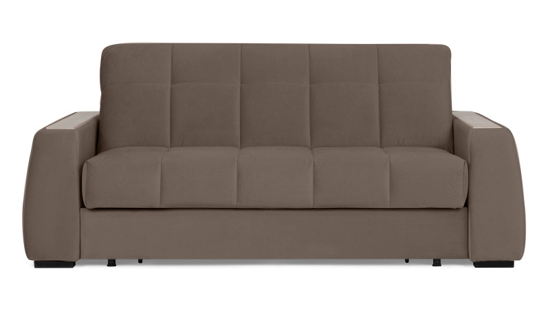 Диван - кровать Domo Pro с полками цвета ясень, стежка квадрат, ткань Sky Velvet 02 160x216 — в мебель-центре Озерцо