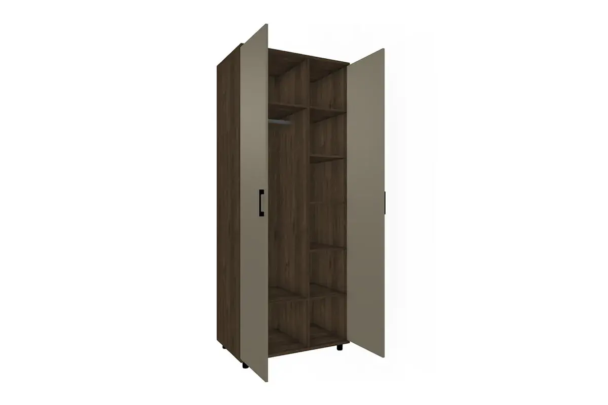 Шкаф для одежды и белья ШК-5008-ГТ-ЛМ (Гикори Джексон Темный/Латте Матовый) в мебель-центре Озерцо