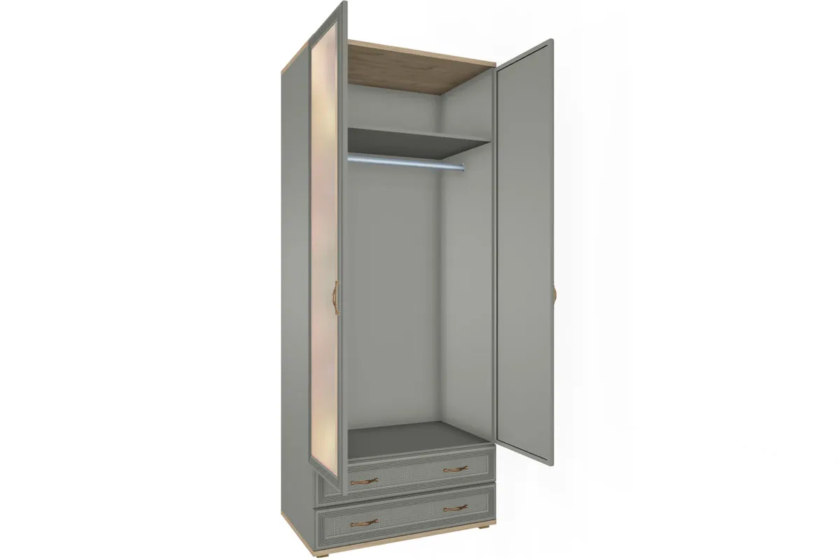 Готовый комплект для спальни СК-1023-ГС-СО (Гикори Джексон Светлый/Серый Оникс) - купить в Озерце