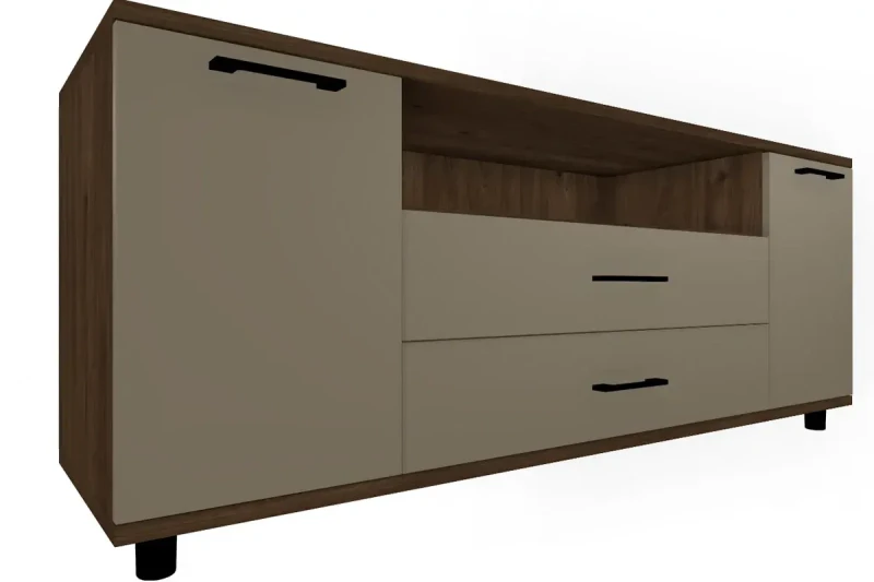 Тумба ТБ-5021-ГТ-ЛМ (Гикори Джексон Темный/Латте Матовый) — Мебель-центр Озерцо