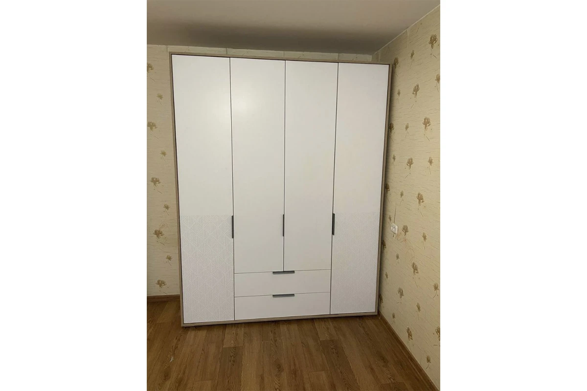 Шкаф четырехдверный Николь Мод.8 (Белый/Дуб Альпийский) в мебель-центре Озерцо