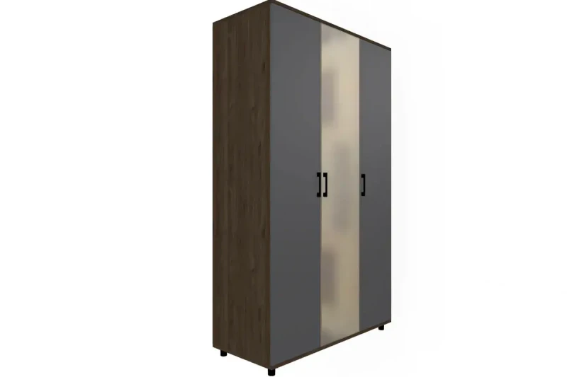 Шкаф для одежды и белья ШК-5001-ГТ-АМ (Гикори Джексон Темный/Антрацит Матовый) в мебель-центре Озерцо
