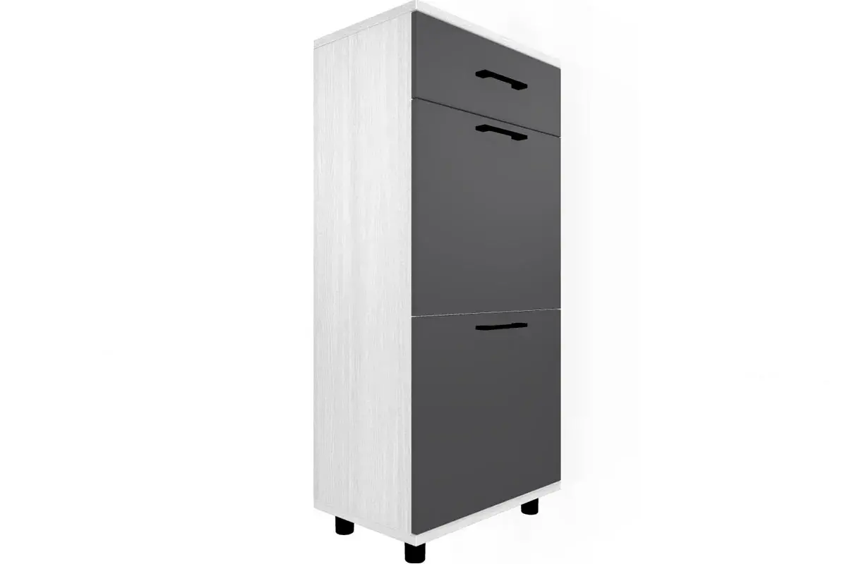 Прихожая Грейс комплект 8 (Снежный Ясень/Антрацит Матовый) — Мебель-центр Озерцо