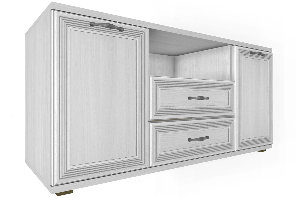 Готовый комплект для гостиной ГК-1002-СЯ (Снежный Ясень) — Мебель-центр Озерцо