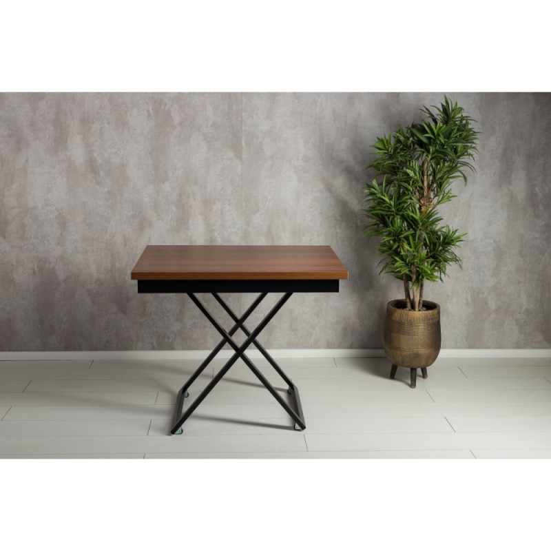 Стол-трансформер APOLLO миланский орех/черное подстолье - купить в Озерце