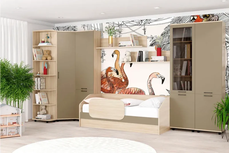 Детская Грейс композиция 4 (Ясень Асахи/Латте Матовый) — Мебель-центр Озерцо