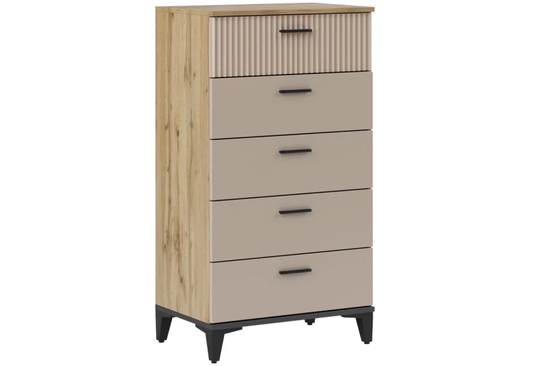 Комод узкий Дюна 8 (Дуб вотан/Каир) — Мебель-центр Озерцо