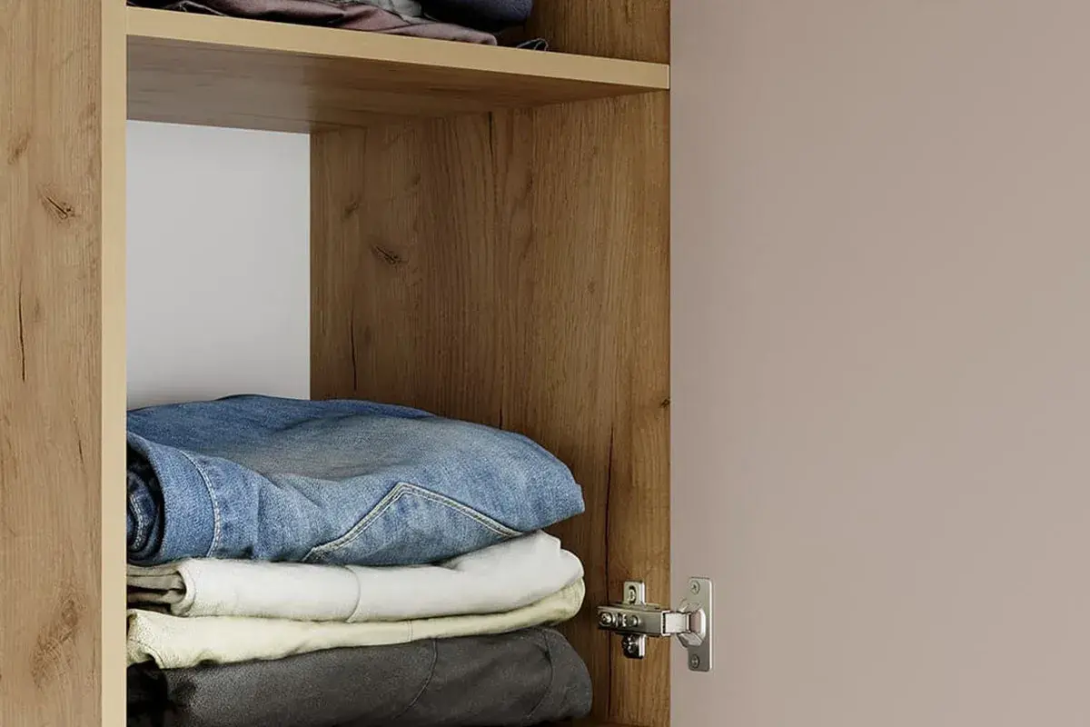 Шкаф для белья Хилтон Исп. 2 (Дуб Крафт золотой / Мокко матовый) в мебель-центре Озерцо