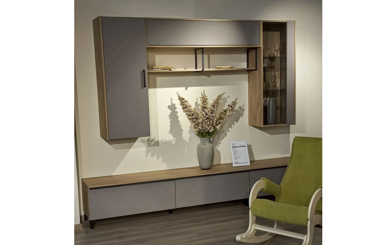 Полка навесная 1350 Кенди Мод.12 (Дуб Альпийский) — Мебель-центр Озерцо