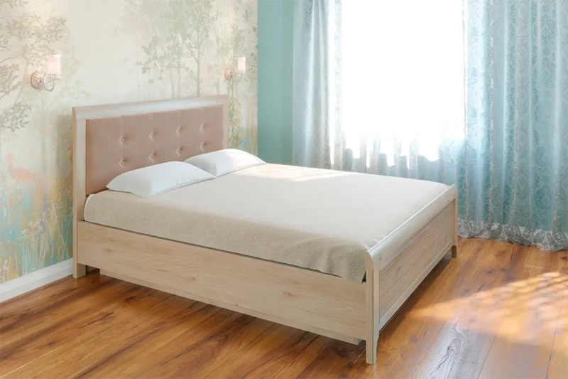 Кровать КР-1034-ГС-В с ПМ 180х200 (Гикори Джексон светлый/Велюр) - купить в Озерце