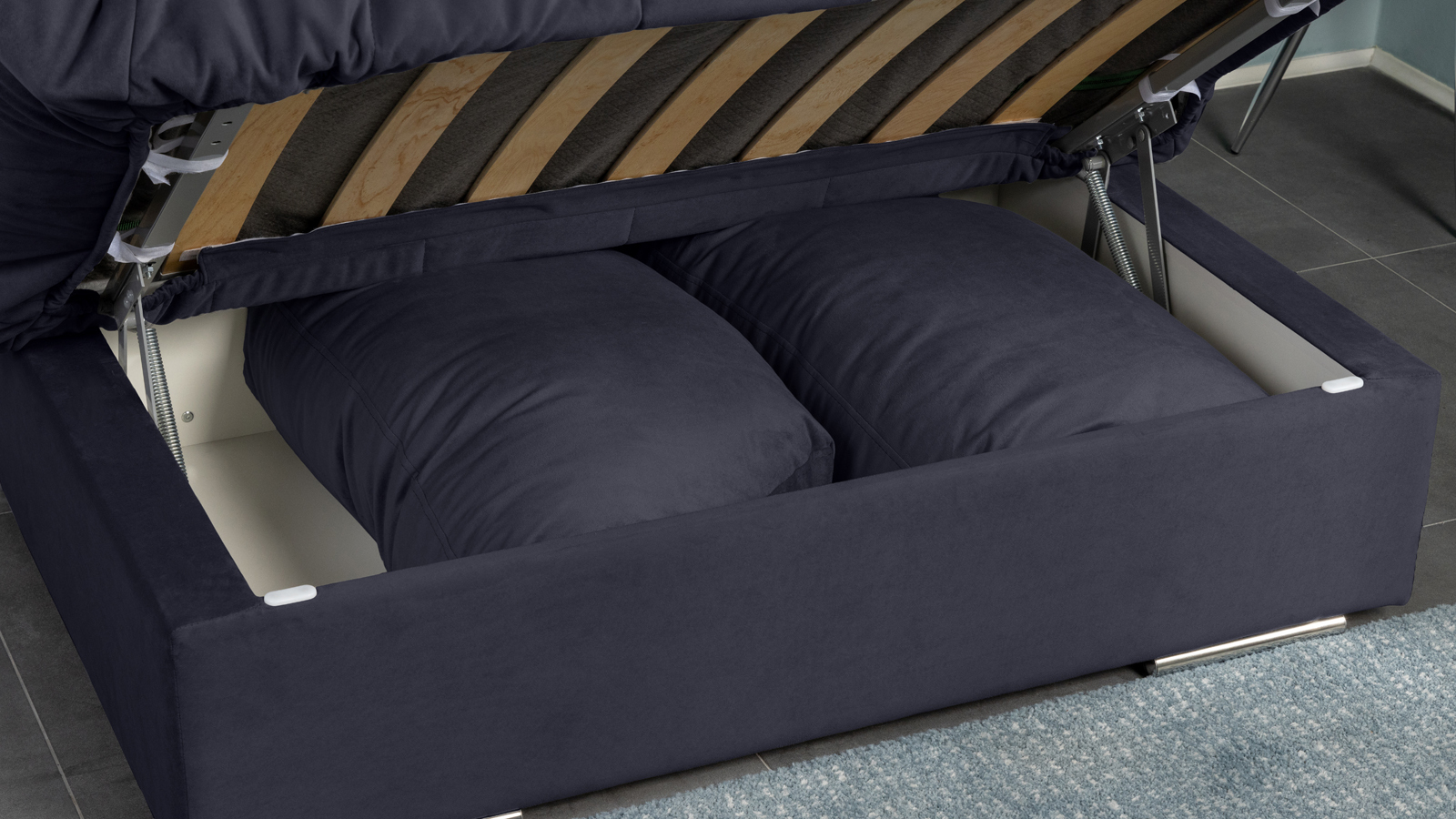 Диван Lily Sky velvet 40 с коробом для белья 88x185 — купить в Озерце