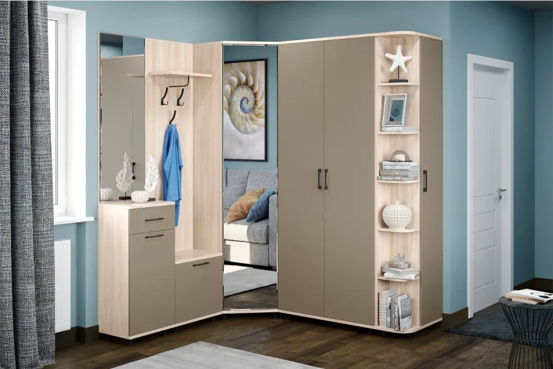 Прихожая Грейс комплект 2 (Ясень Асахи/Латте Матовый) — Мебель-центр Озерцо