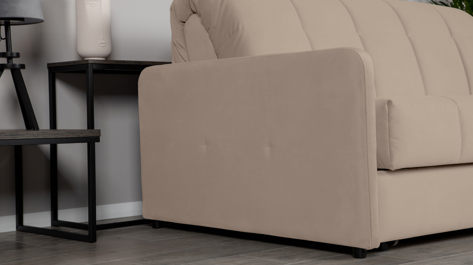 Диван - кровать Domo Pro с узкими подлокотниками, стежка квадрат, ткань Sky Velvet 03 140x216 — купить в Озерце