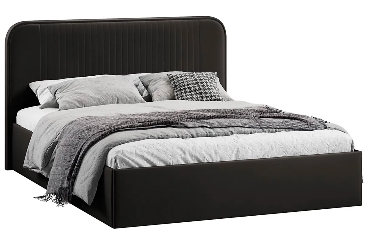 Кровать Тиффани Тип 1 с ПМ и заглушиной 160х200 (Велюр/Confetti Stone) - купить в Озерце