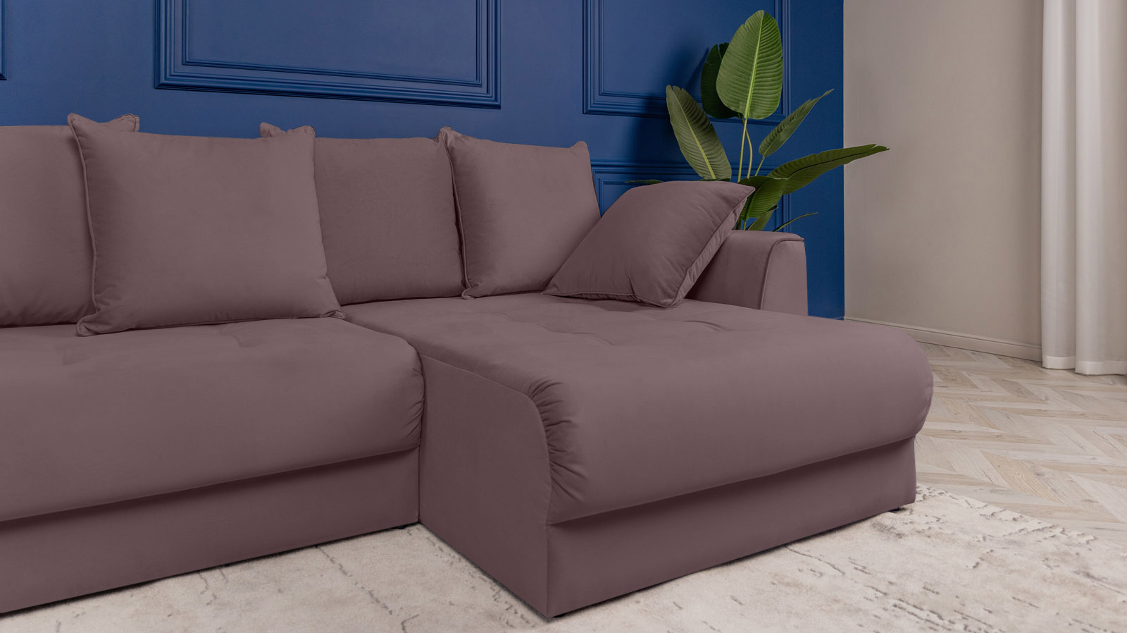 Диван угловой Monako New, Тк. Casanova Lilac 156x356 — купить в Озерце