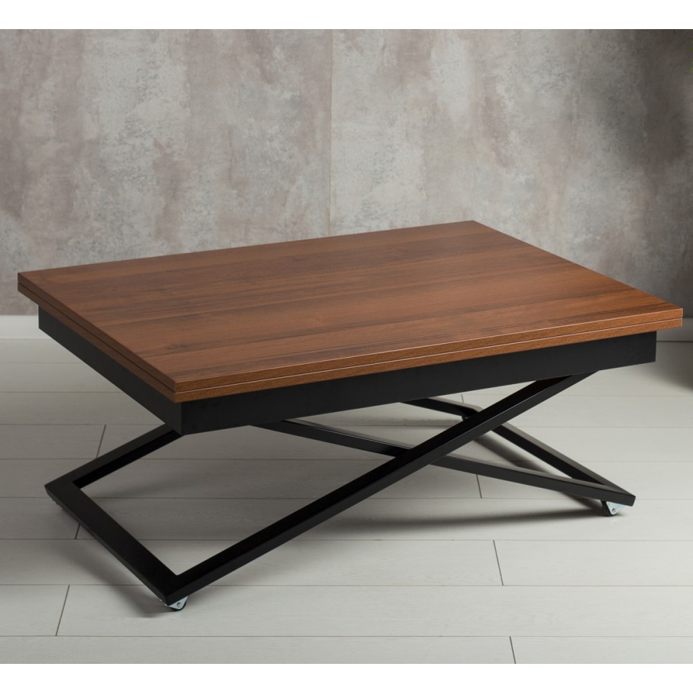 Стол-трансформер APOLLO миланский орех/черное подстолье - купить в Озерце