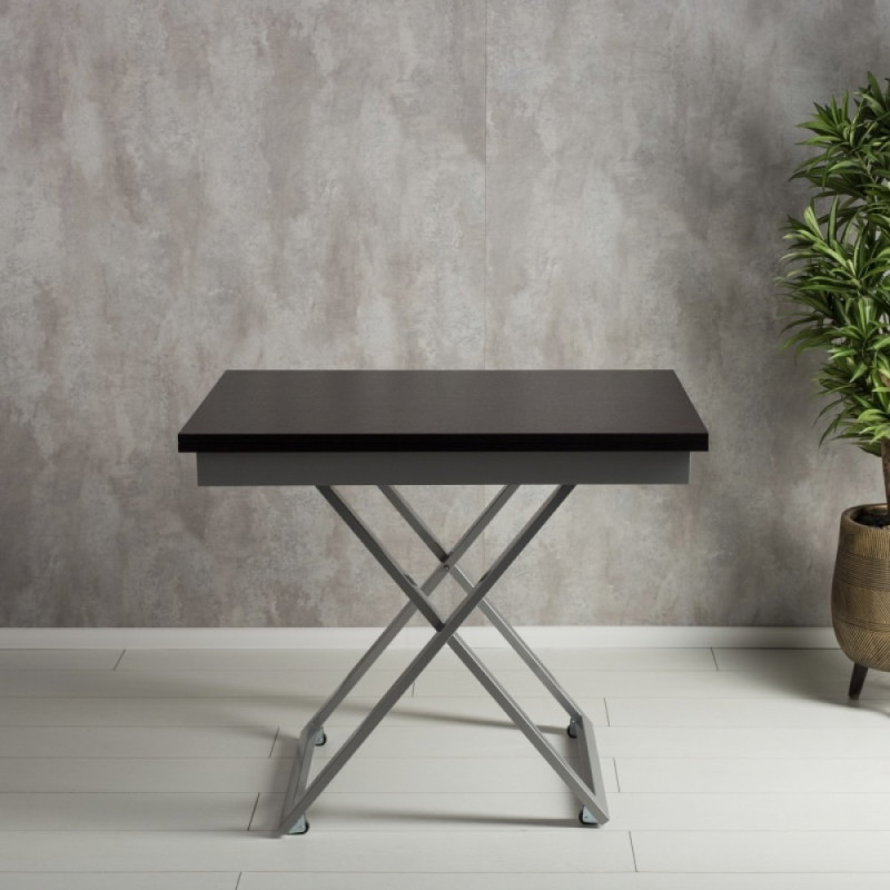 Стол-трансформер Apollo венге матовый/серебро - купить в Озерце