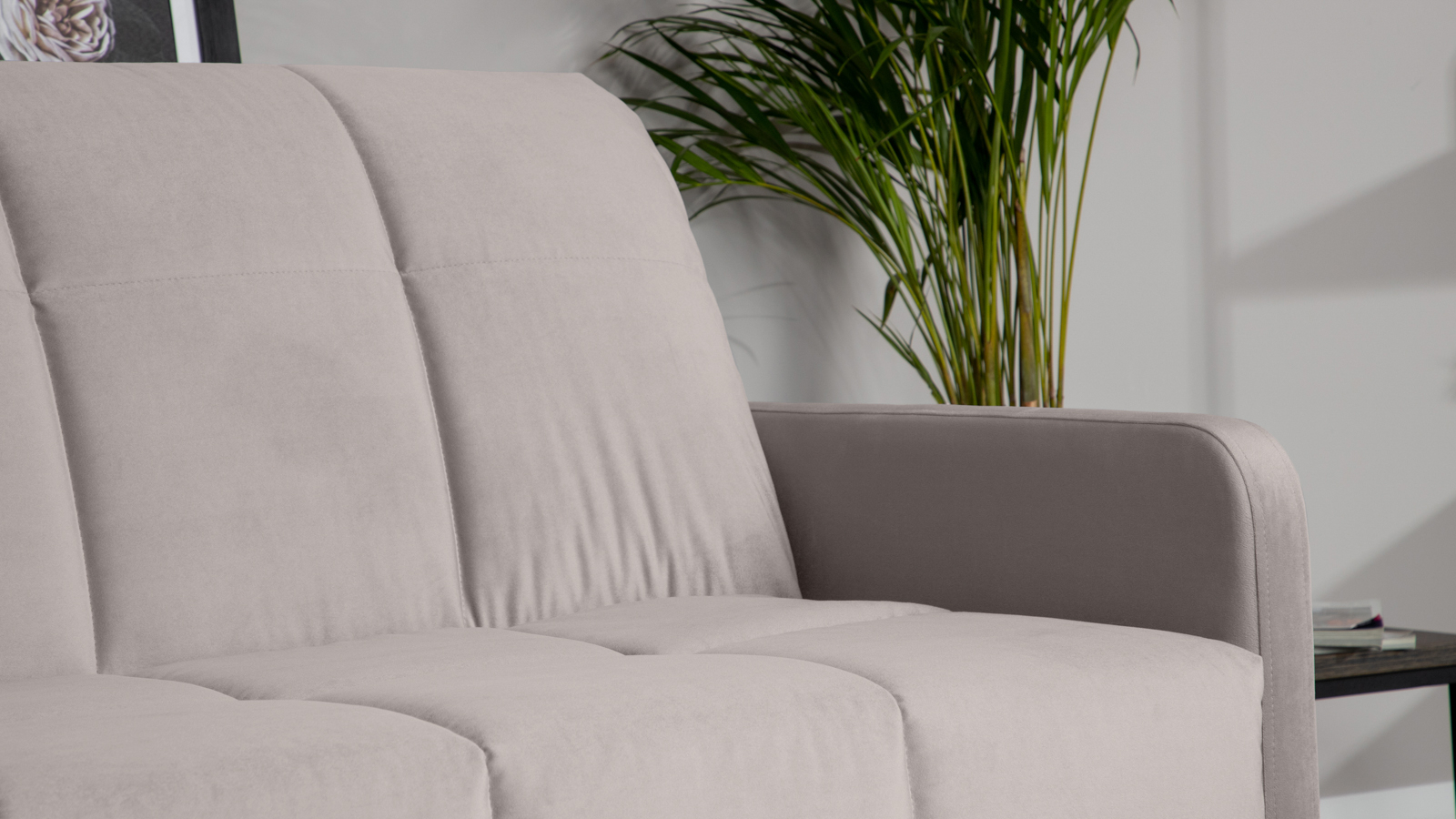 Диван - кровать Domo Pro с узкими подлокотниками, стежка квадрат, ткань Casanova Grey 160x216 — купить в Озерце