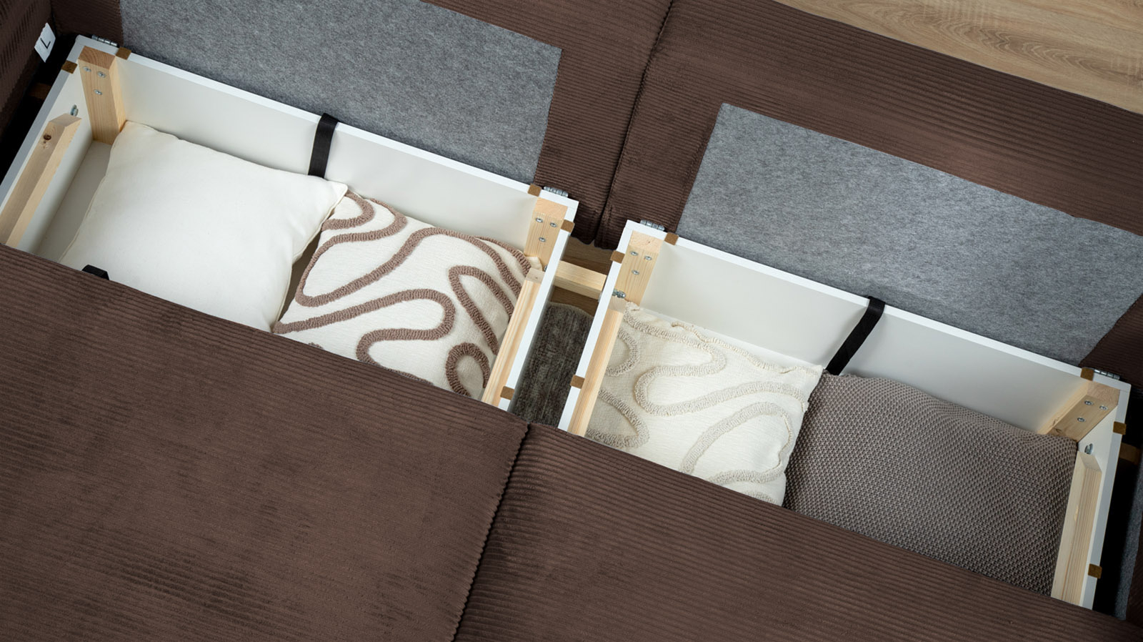 Диван -кровать угловой Raklet ткань Cilium Chocolate 156x258 — купить в Озерце