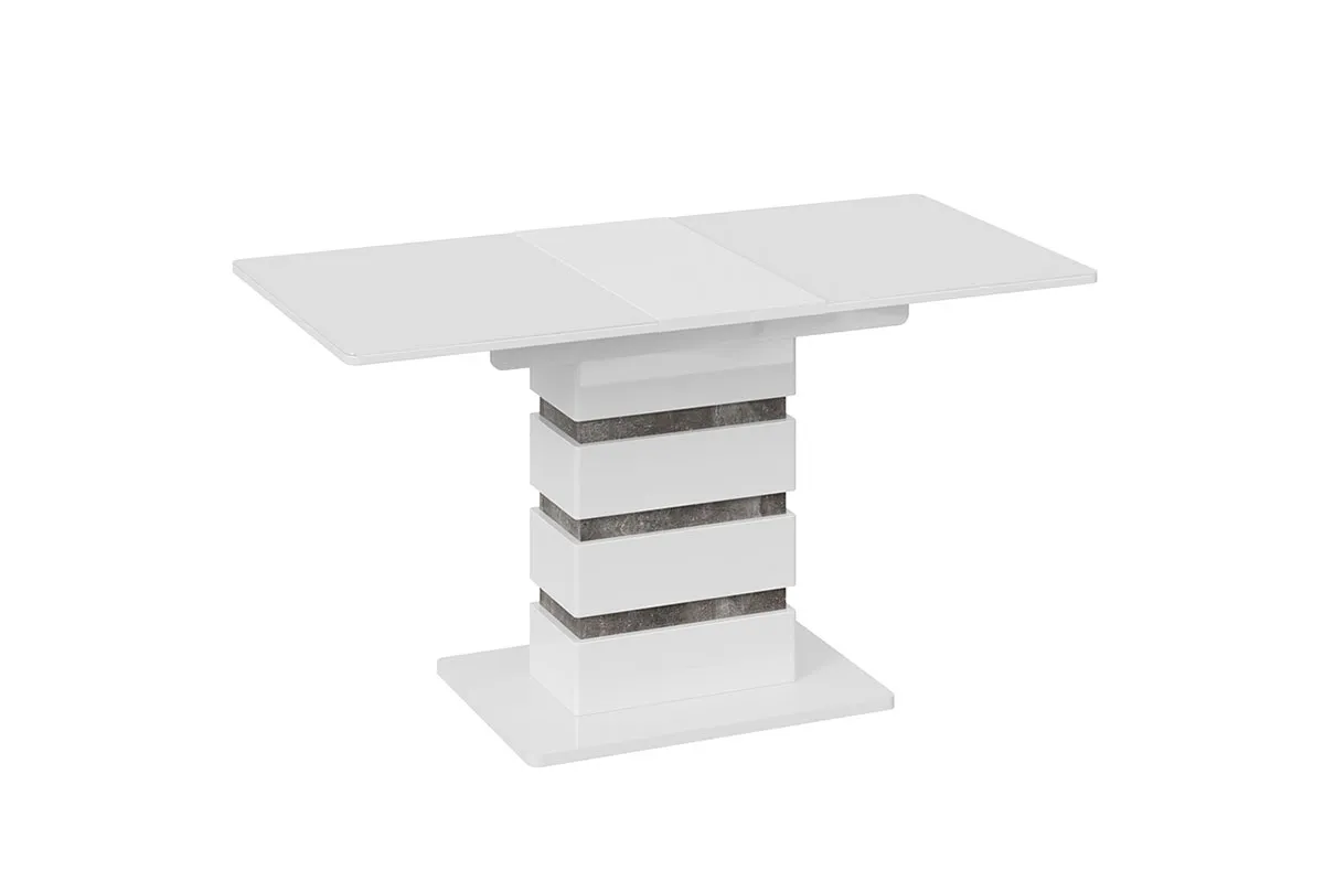 Стол обеденный  Мадейра Тип 1 (Белый глянец/Ателье темный) - купить в Озерце