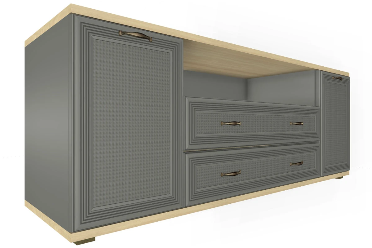 Гостиная Карина-6 (Ясень Асахи/Серый Оникс) — Мебель-центр Озерцо