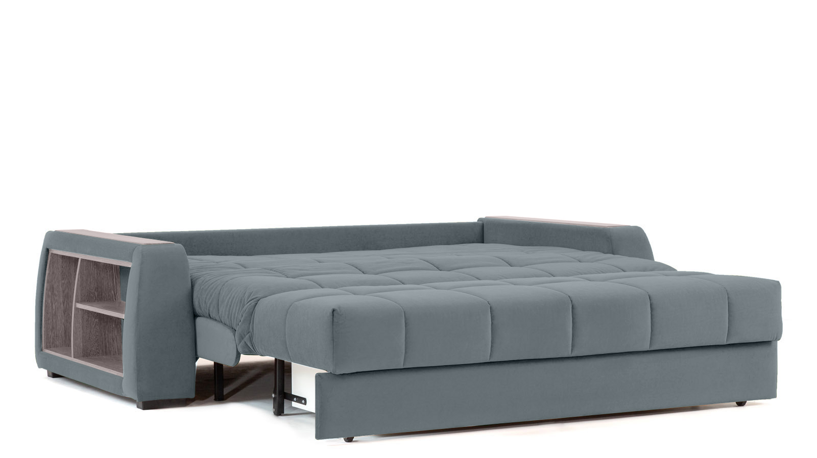 Диван - кровать Domo Pro с полками цвета ясень, стежка квадрат, ткань Sky Velvet 18 180x216 — в мебель-центре Озерцо