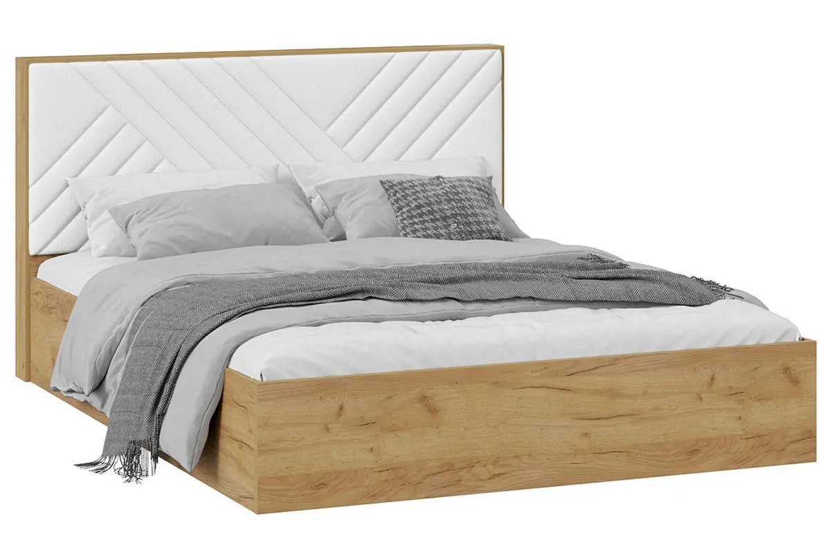 Кровать универсальная Хилтон Тип 1 без ПМ 160х200 (Дуб крафт золотой/Белый) - купить в Озерце