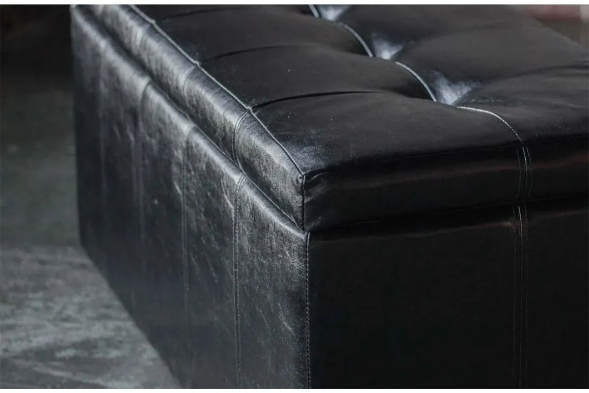 Банкетка Лонг (Черная экокожа) — купить в Озерце