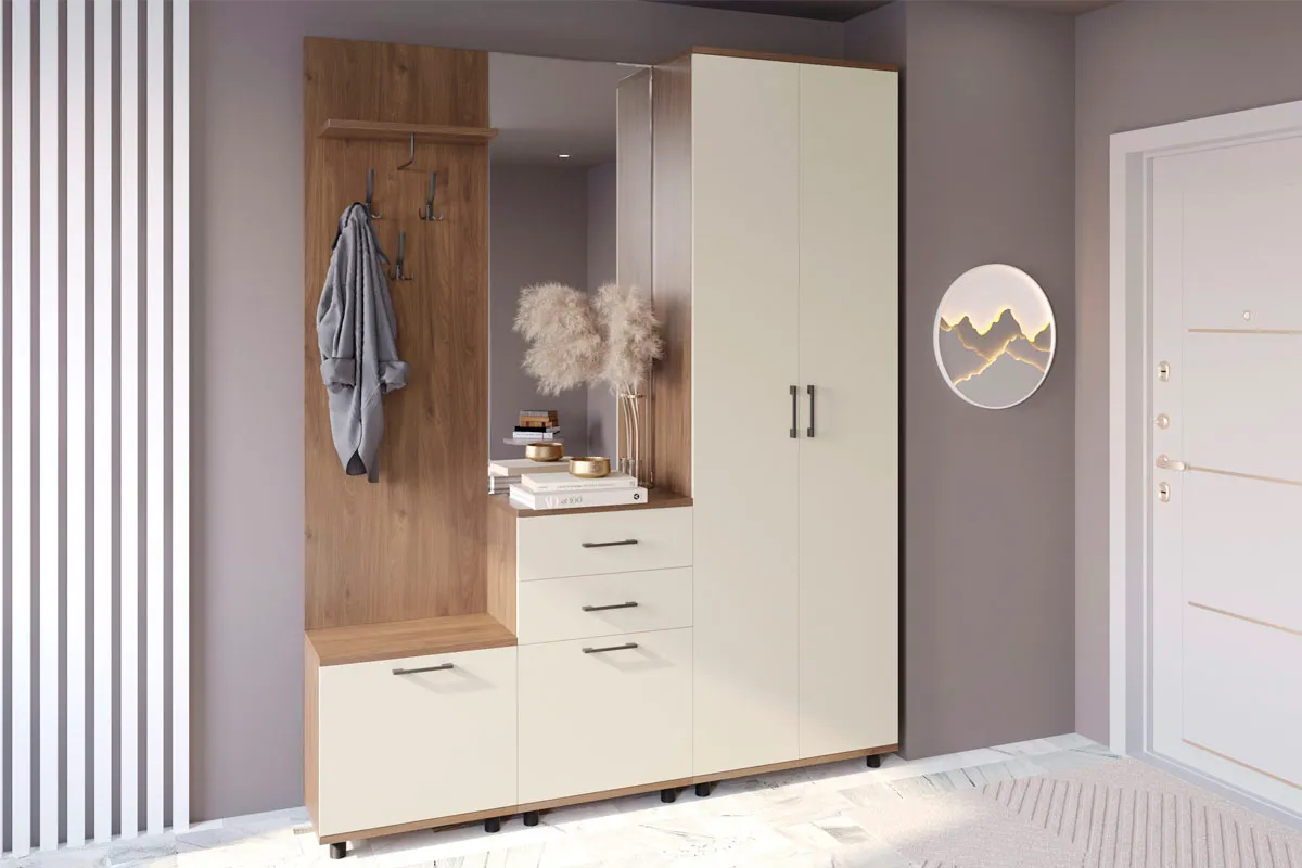 Тумба ТБ-5042-ГТ-КМ (Гикори Джексон Темный/Кашемир Матовый) — Мебель-центр Озерцо