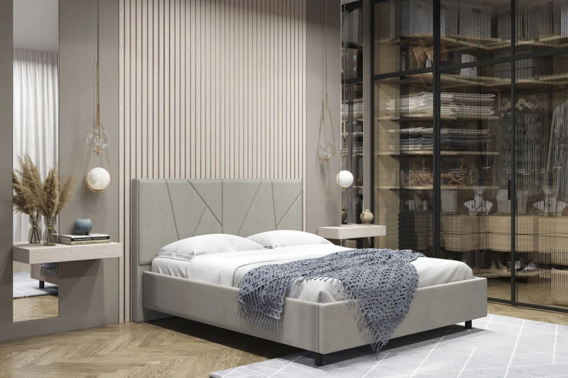 Кровать Рица-3 с ПМ 160х200 (Севен 325 / Св.серый) 4 кат. - купить в Озерце