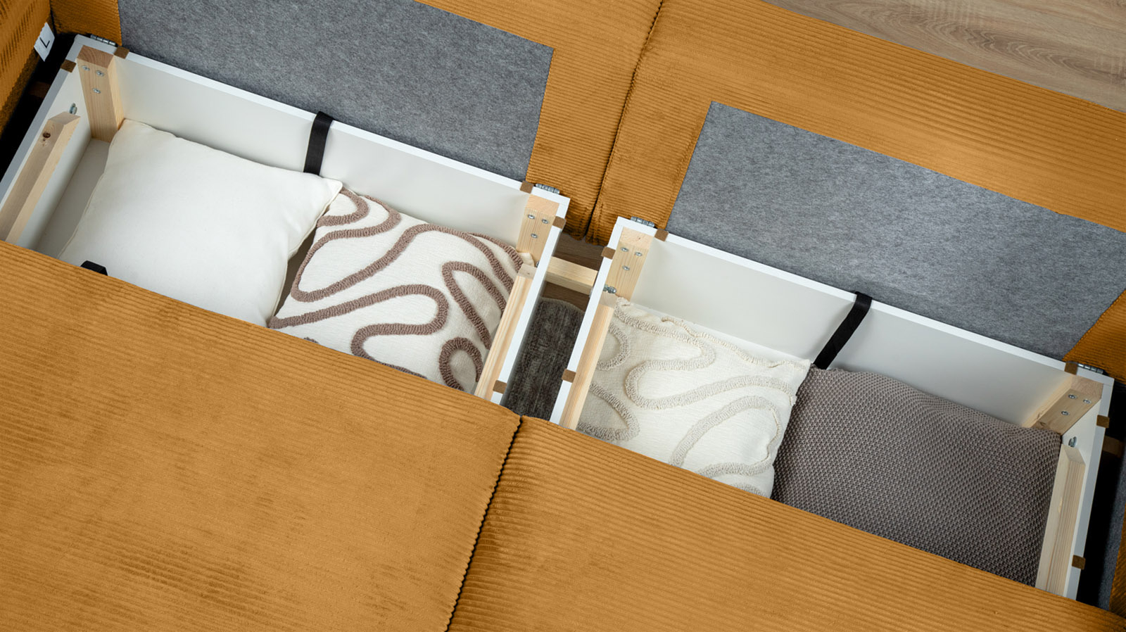 Диван -кровать угловой Raklet ткань Cilium Umber 156x258 — купить в Озерце