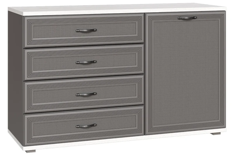 Тумба ТБ-1015-СЯ-СО (Снежный Ясень/Серый Оникс) — Мебель-центр Озерцо