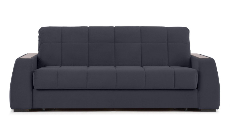 Диван - кровать Domo Pro с полками цвета ясень, стежка квадрат, ткань Sky Velvet 40 140x216 — в мебель-центре Озерцо