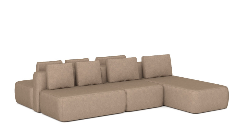 Диван модульный Molto, 5 секционный, 170+85+125+170+85+85+85+125, ткань Galaktika beige 57 — купить в Озерце