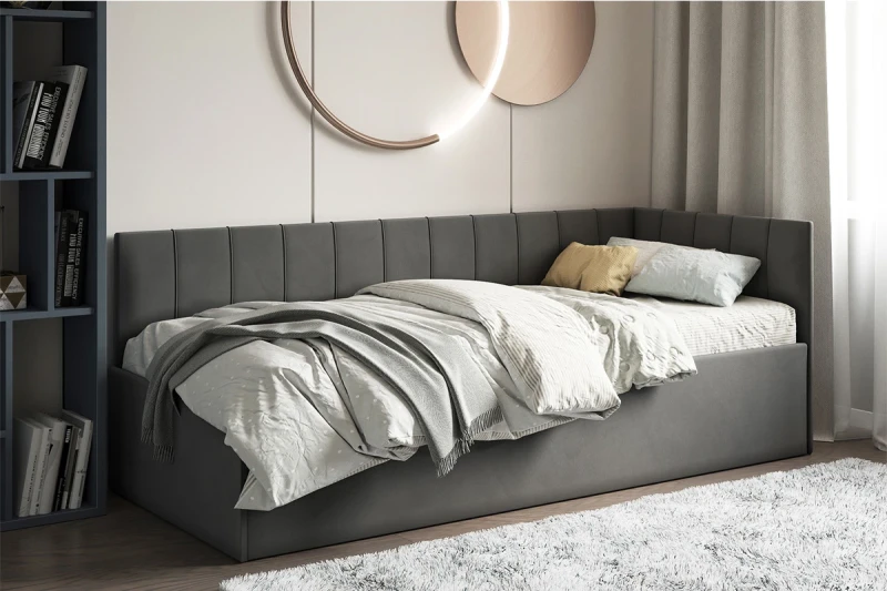 Кровать Мика с ПМ 90х200 универсальная (Newtone ANTRACITE) - купить в Озерце