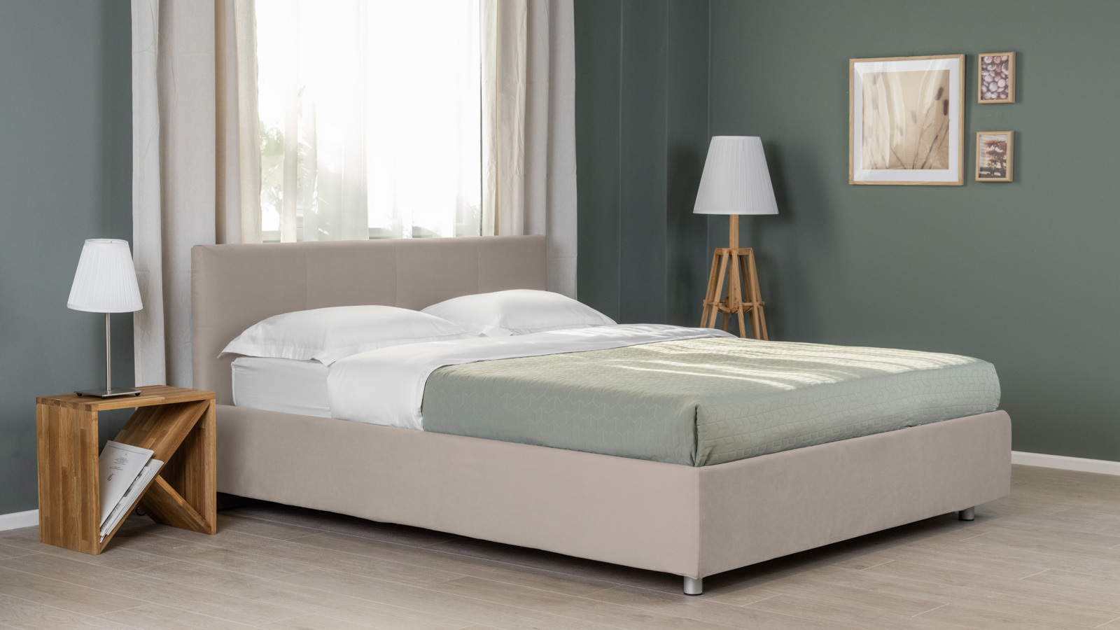 Кровать с ортопедической решеткой Vanessa nova, ткань Sky Velvet 42, 120x200 - купить в Озерце